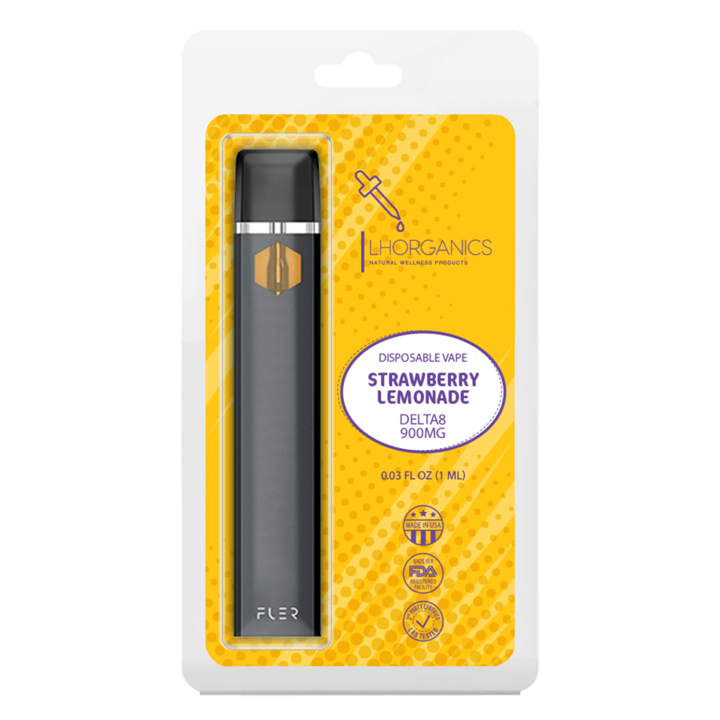 Delta8 Disposable Vape Pen strawberry Lemonade 900MG LH Organics